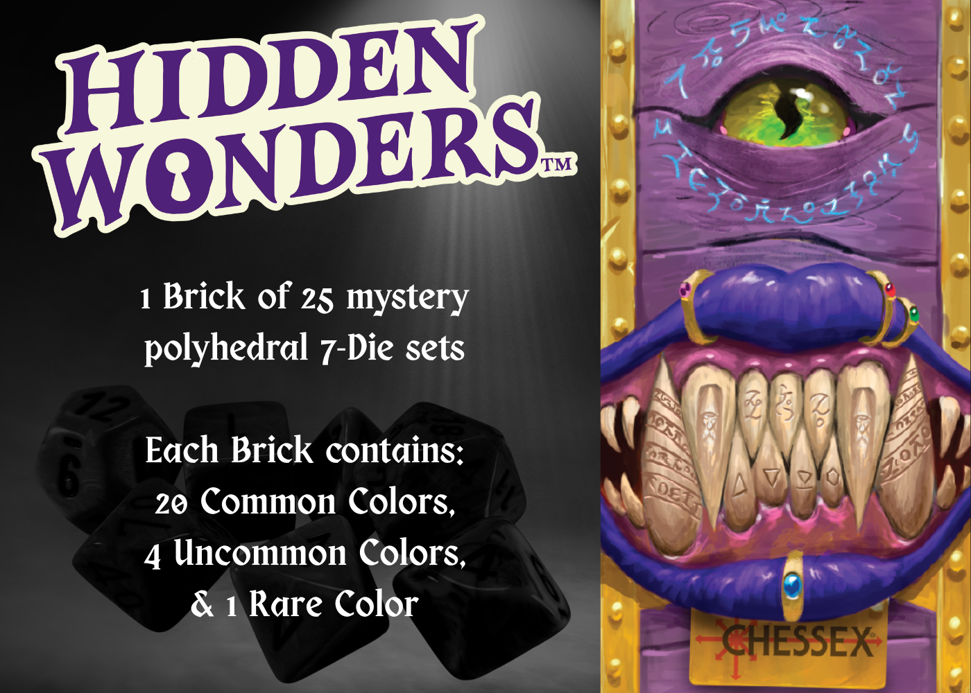 HIDDEN WONDERS ASSORTED 7 DIE POLYHEDRAL SET