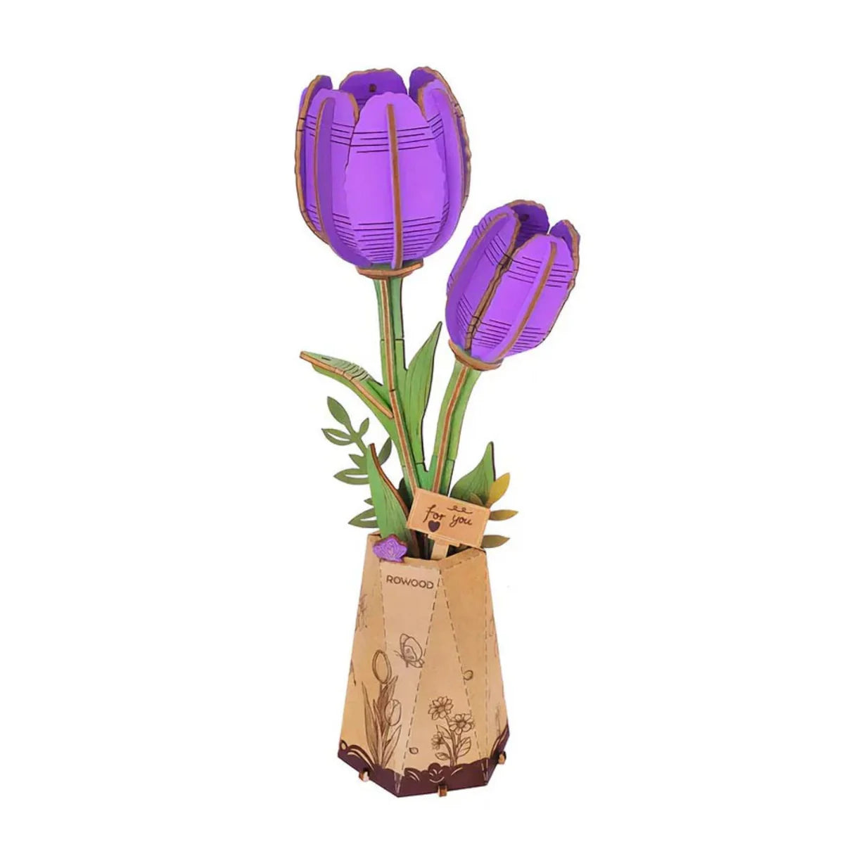 Rolife Rowood Flower Series TW083 Purple Tulip