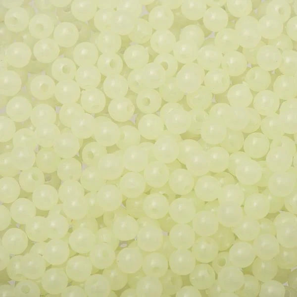 4mm Round Plastic Beads - Glow In The Dark