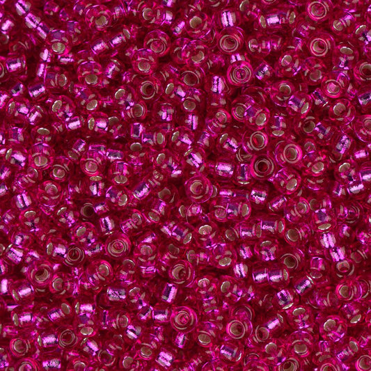 15/0 Miyuki Seed Beads #1436 Silver Lined Raspberry 8.2g