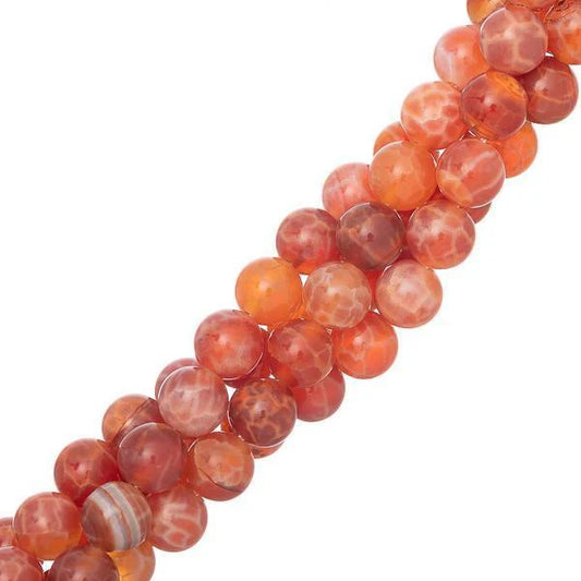6mm Agate Fire (Natural) Beads 15-16" Strand