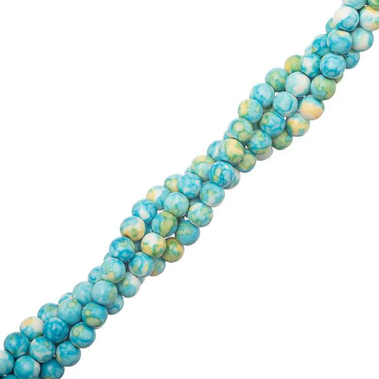 4mm Jade Ocean White (Synthetic/Dyed) Beads 15-16" Strand