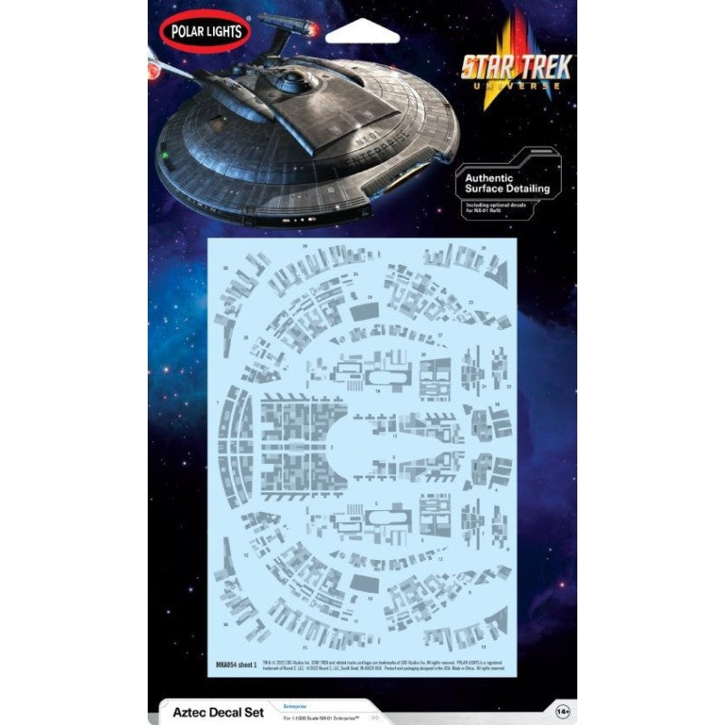 AMTMKA054 STAR TREK NX-01 USS ENTERPRISE ASTEC DECALS, 1/1000 (pol966)