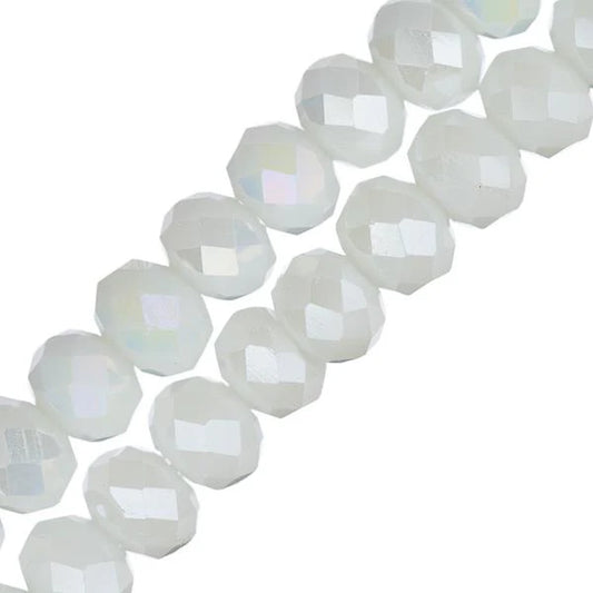 Crystal Lane Rondelle 4x6mm Opaque White AB 78/Strand