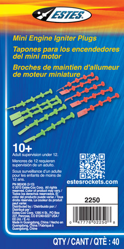002250 - Estes® Plugs For Mini Engines - 1/4A3, 1/2A3, A3, And A10 (20 Pack)