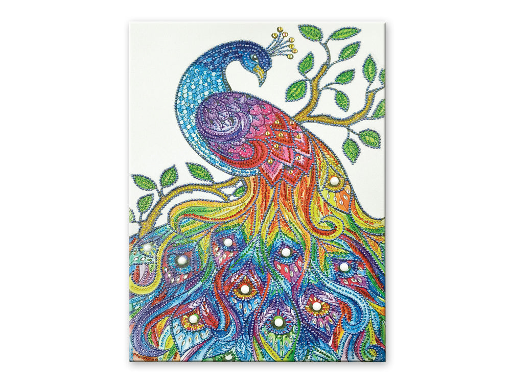 Craft Medley Diamond Painting Canvas Art Kit-Peacock