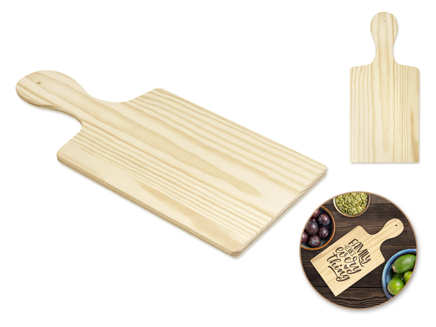 Wood Craft: 12.6"x5.8" DIY Cutting Board