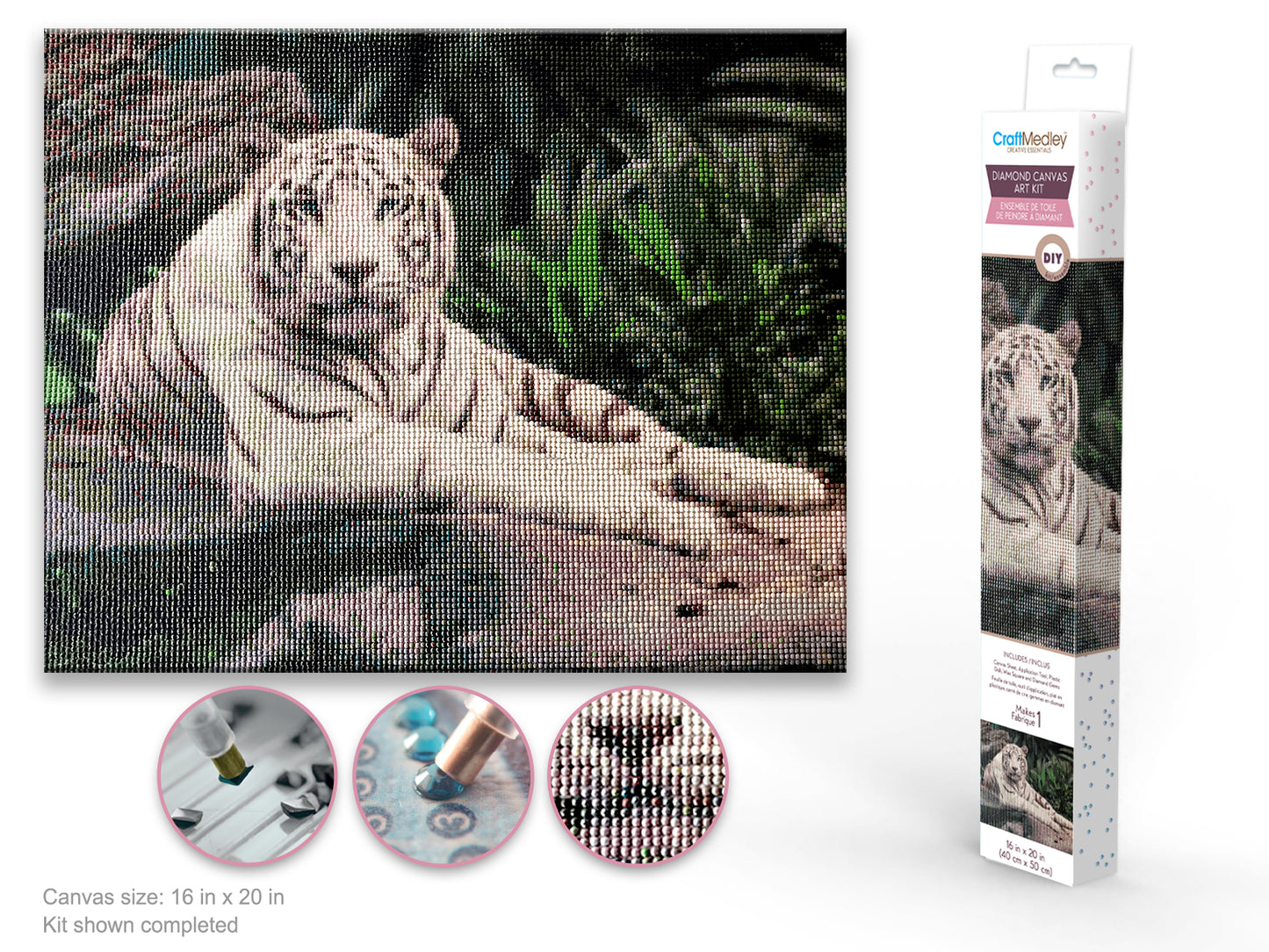 Craft Medley Kit: Diamond Painting Art Kit 15.8"x19.7" w/Gems+Tool+Tray