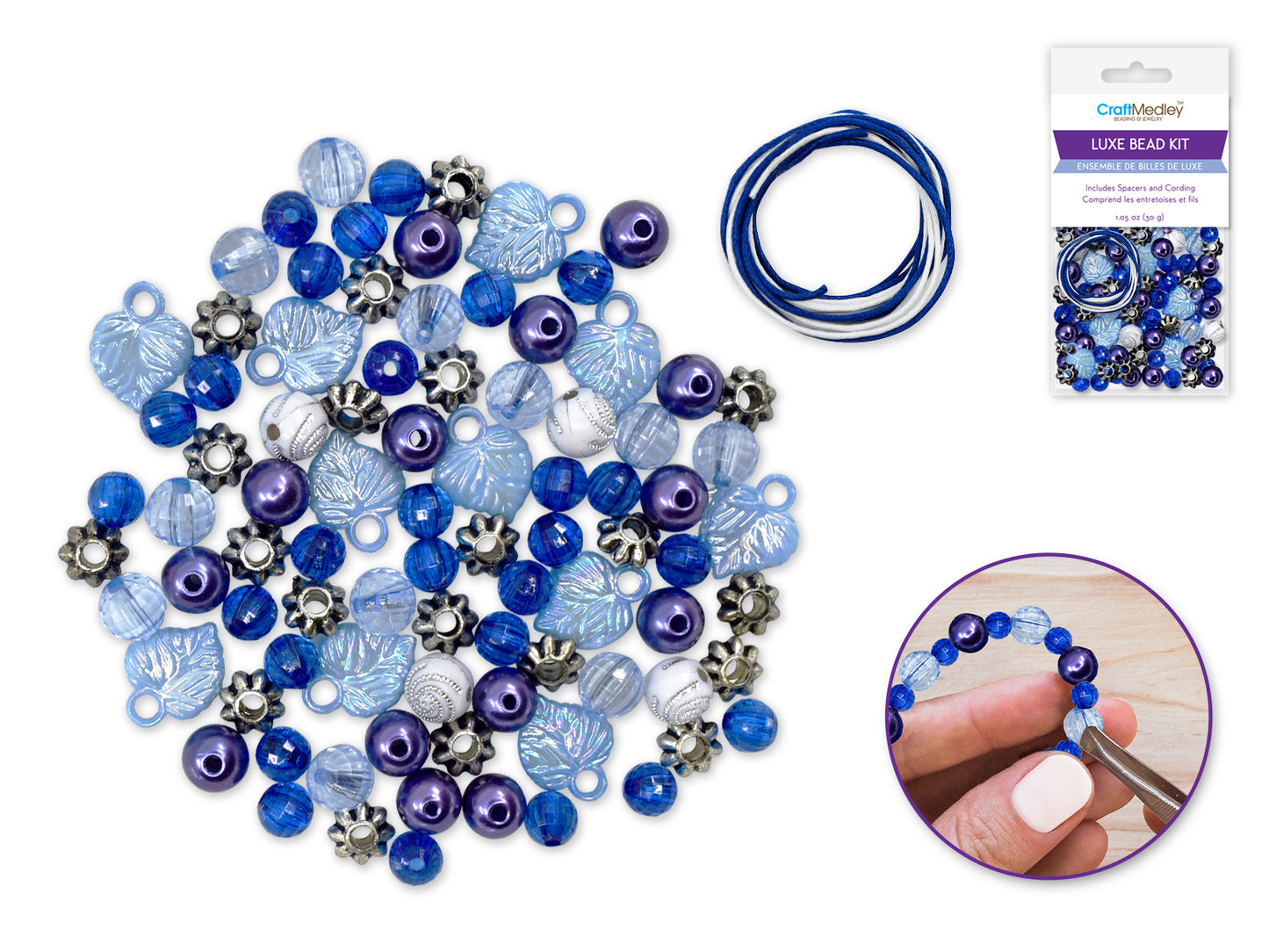 Acrylic Bead Kit: 30g Luxe Kit w/Spacers & Cordingn