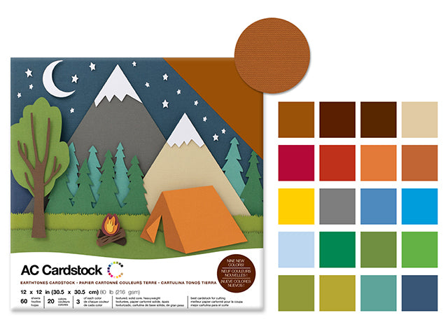 Scrapbook Cardstock: 12"x12" 80lb (216gsm) Textured E) Earthtones