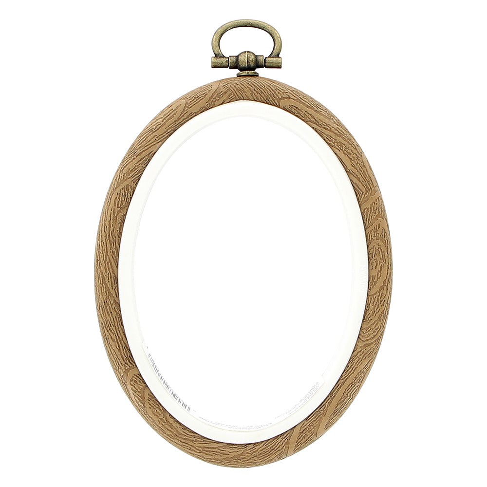 UNIQUE CRAFT Plastic Oval Woodgrain Embroidery Hoop