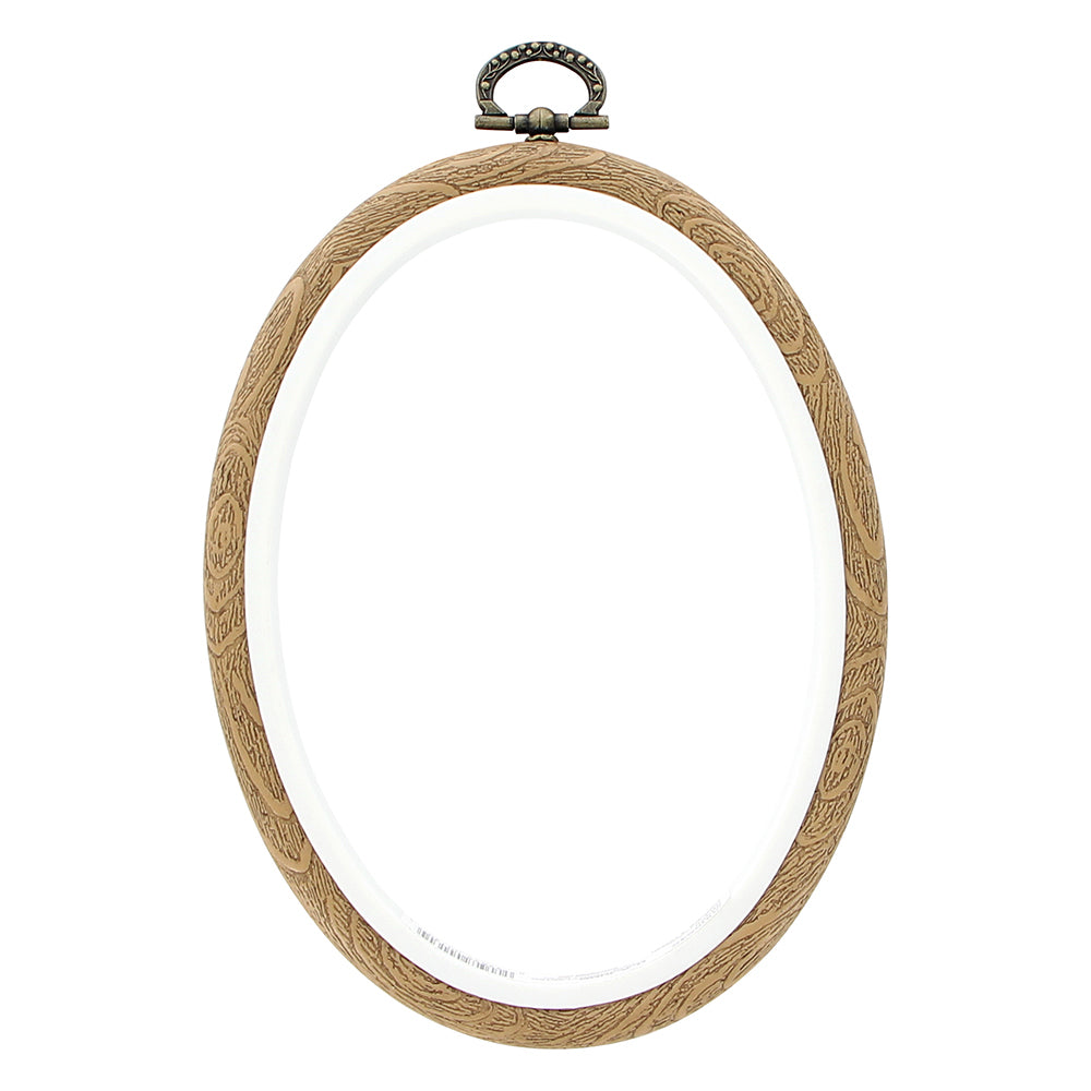 UNIQUE CRAFT Plastic Oval Woodgrain Embroidery Hoop