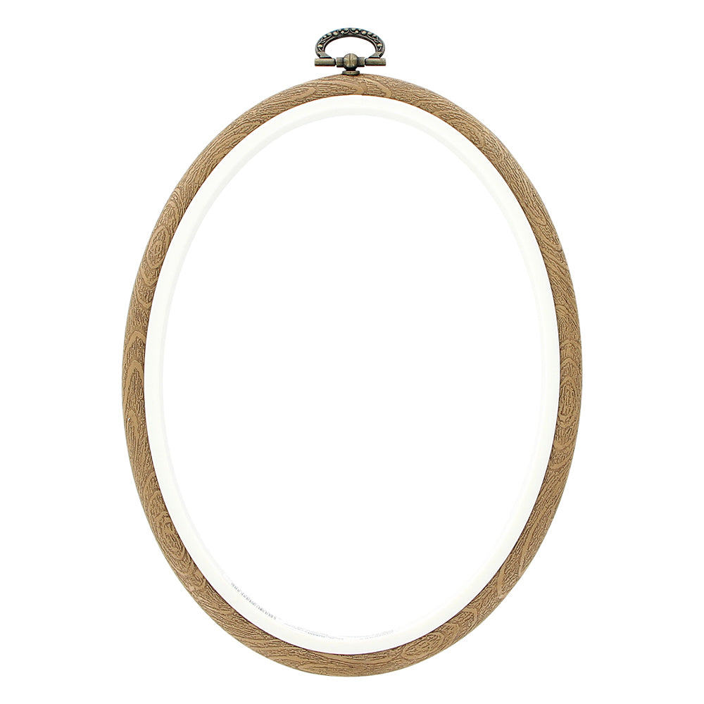 UNIQUE CRAFT Plastic Oval Woodgrain Embroidery Hoop