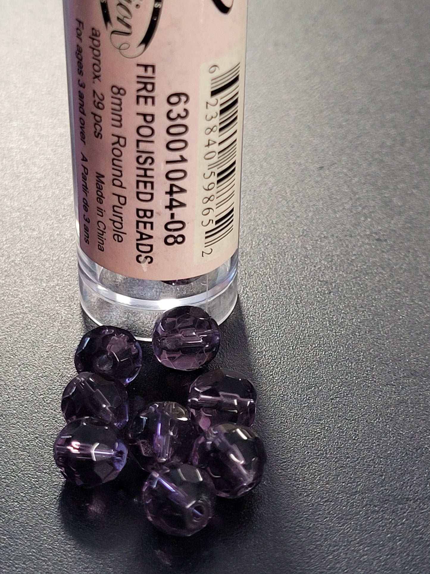 Fire Polished Beads 8mm Round Purple