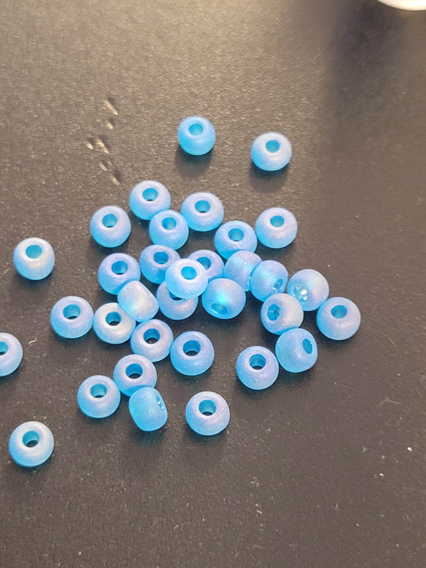 CZECH SEEDBEAD vial blue purple matt