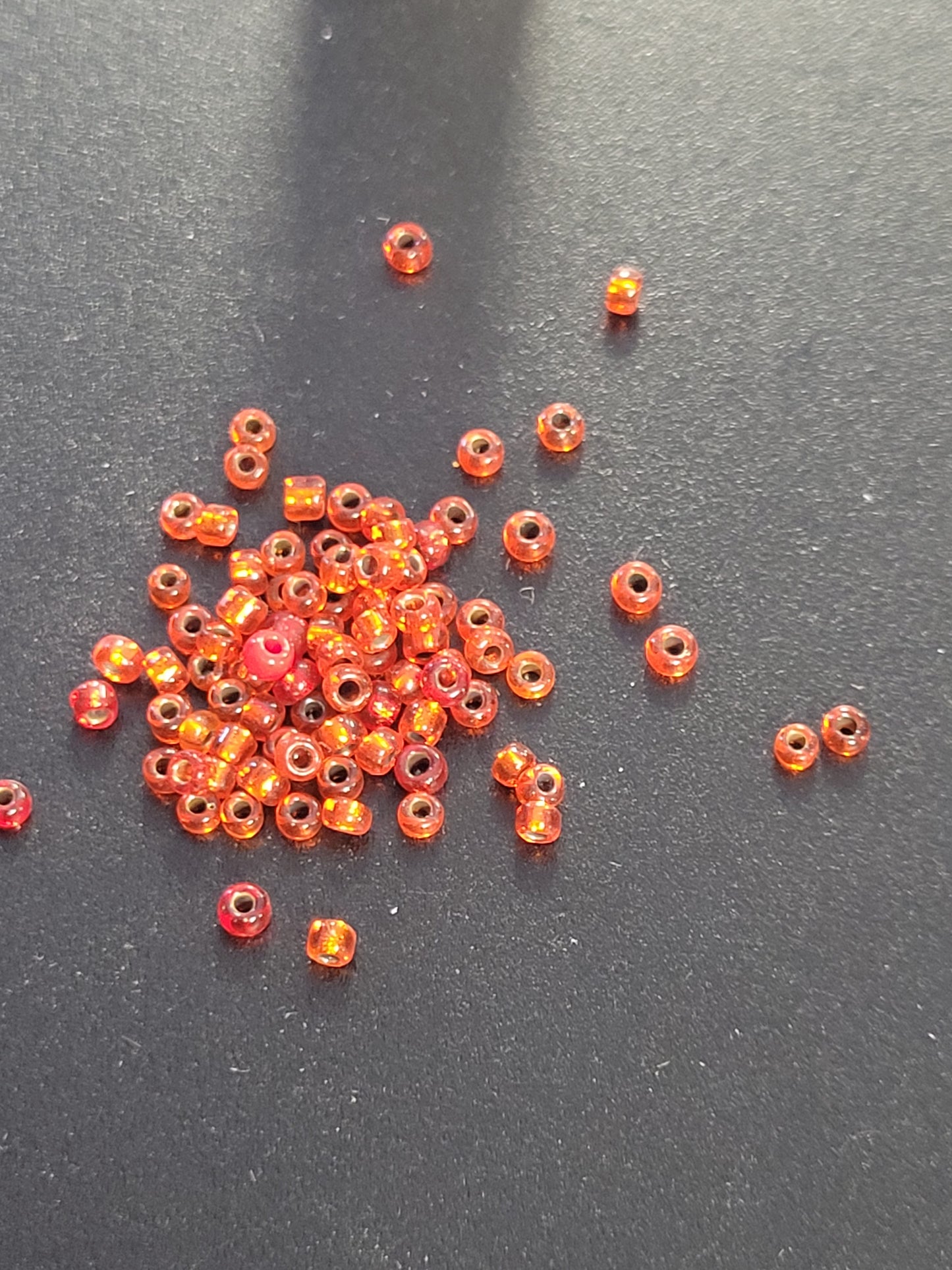 Silver Line Orange Seedbeads