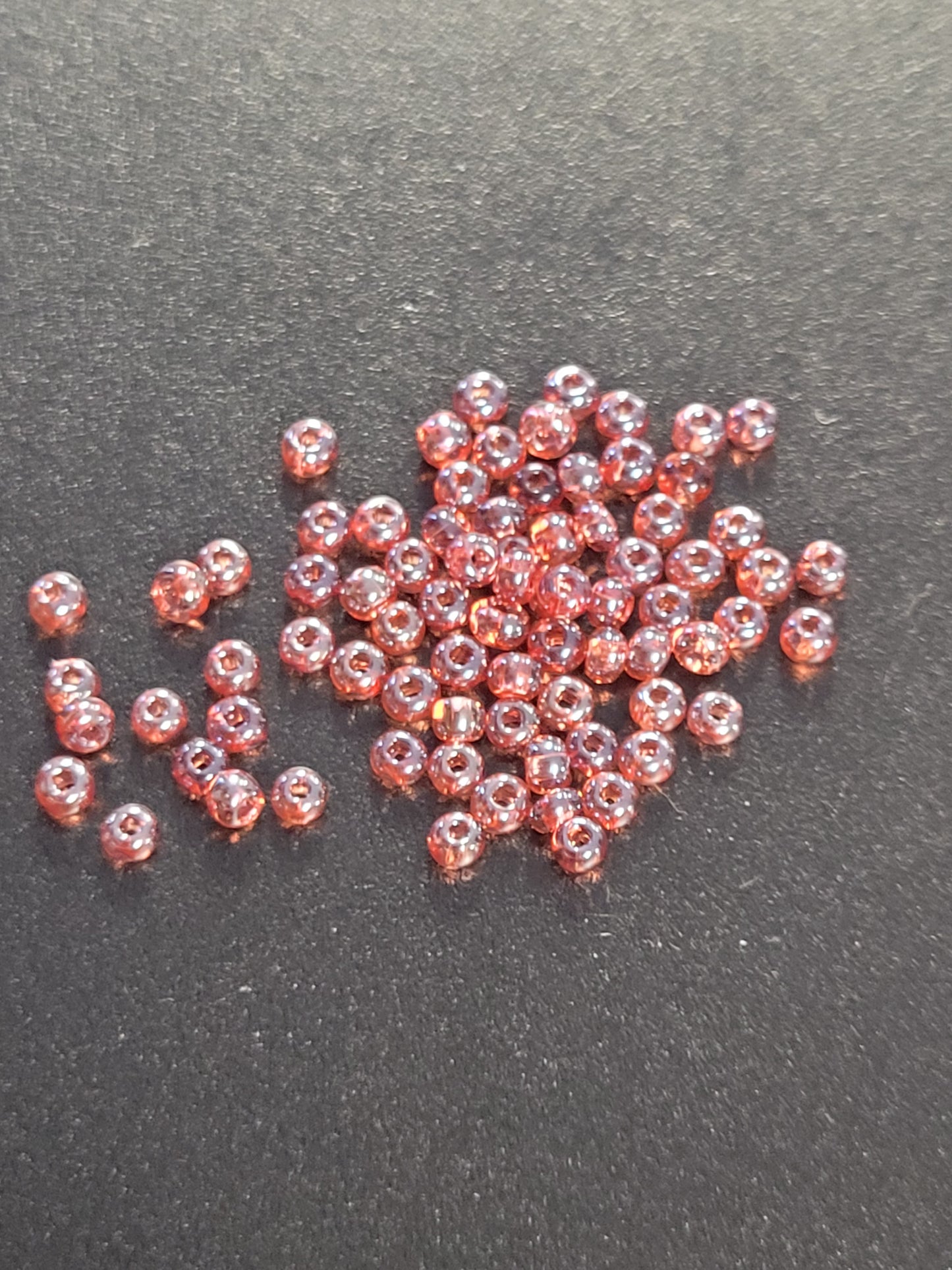 Transparent Iridescent Rose Pink Seedbeads
