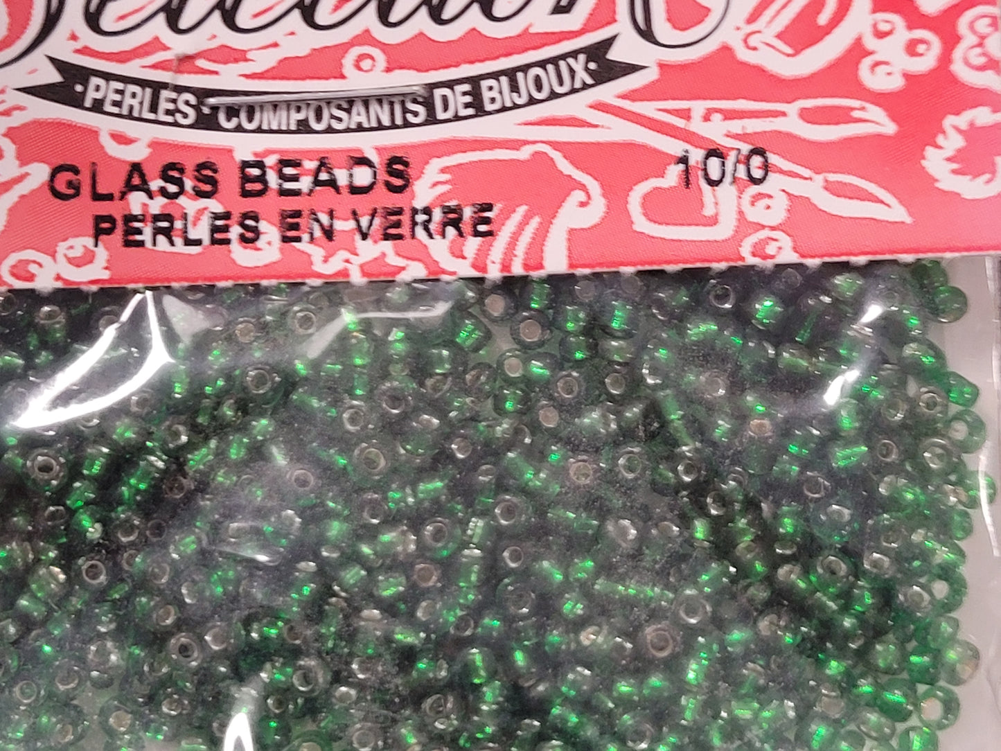 Silver Line Emerald Green Seedbeads