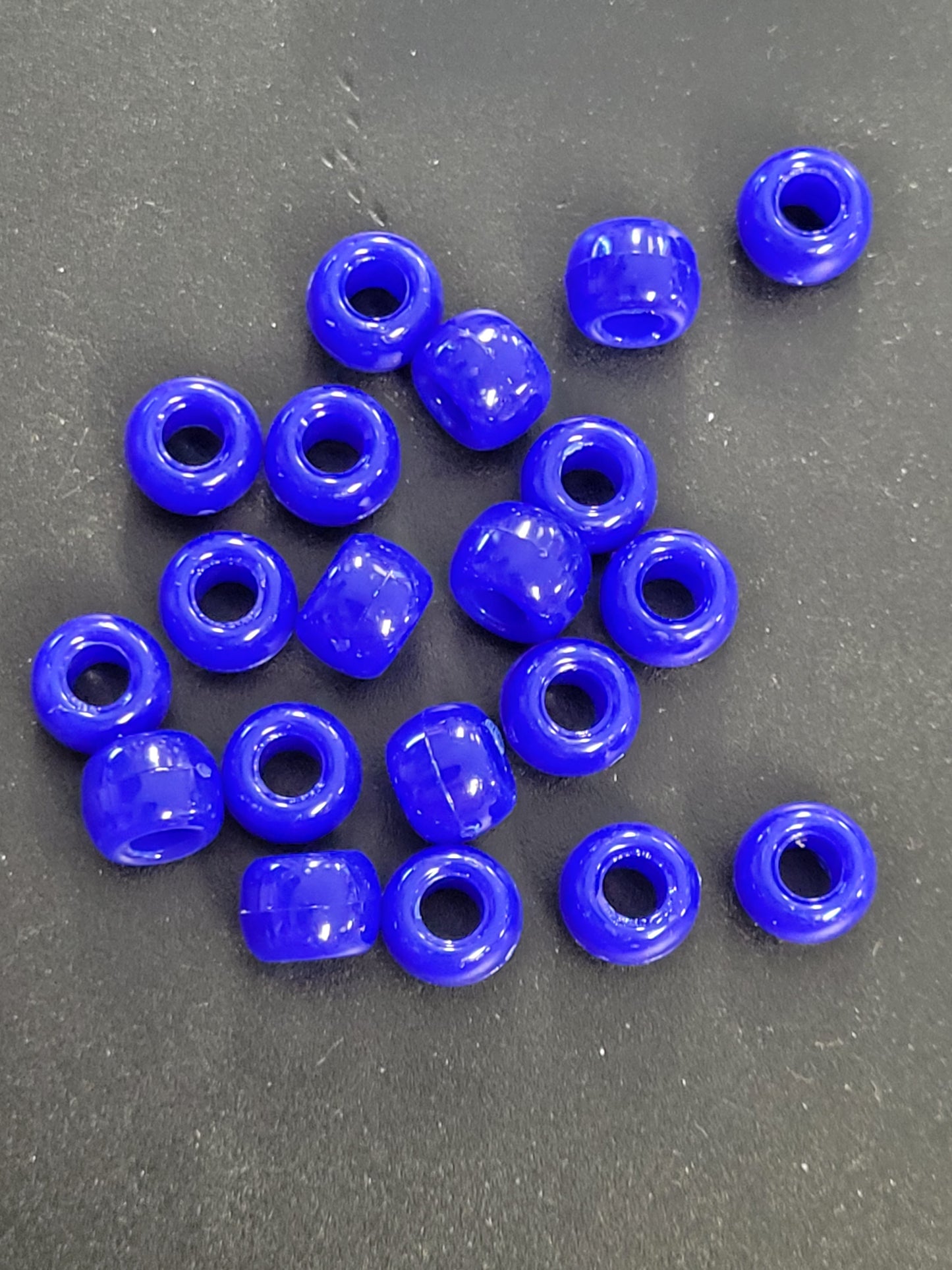 Opaque Blue Crowbeads Pony Beads 9mm