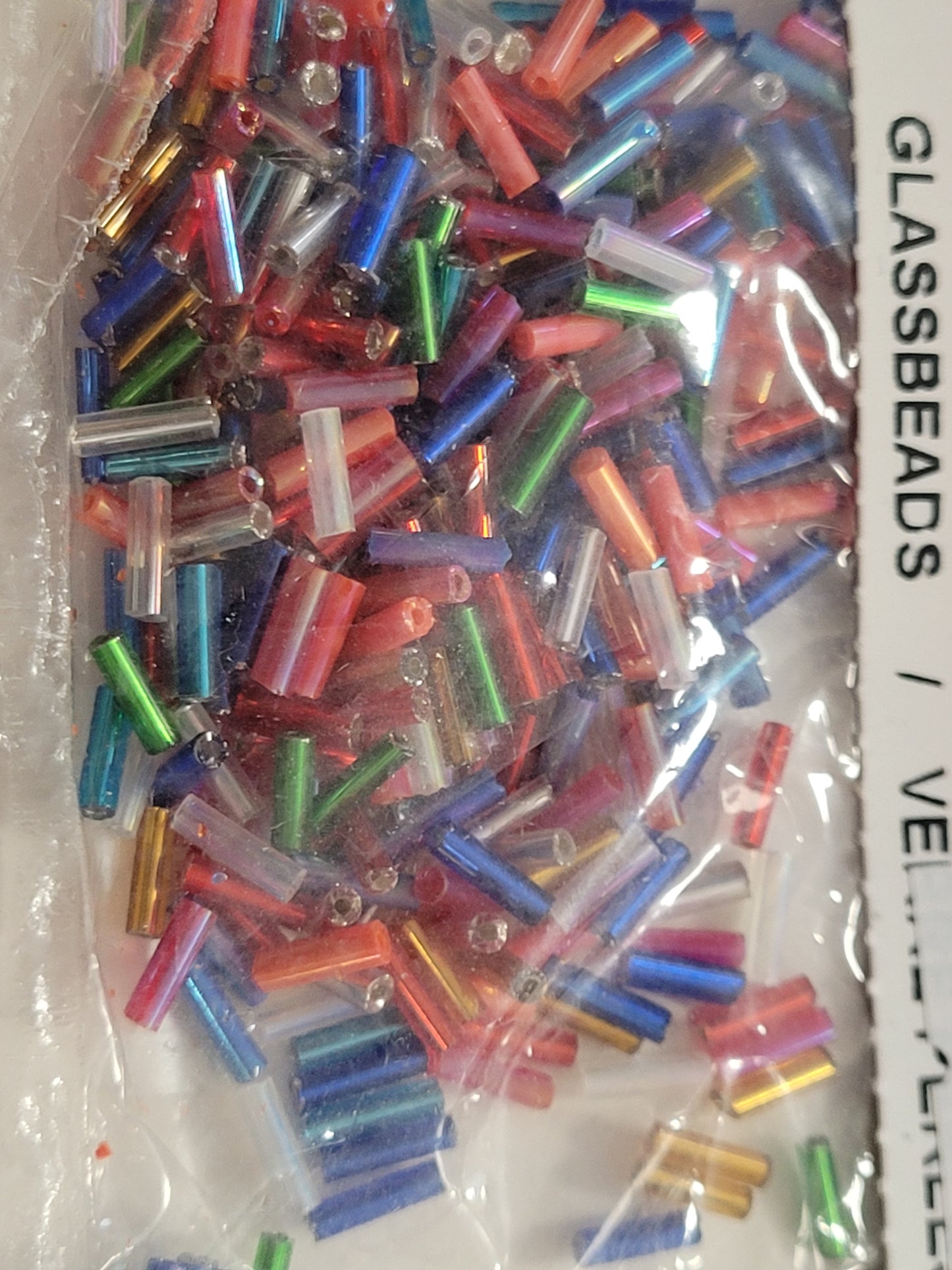 Silver Lined Multi Colour #3 Bugle Beads