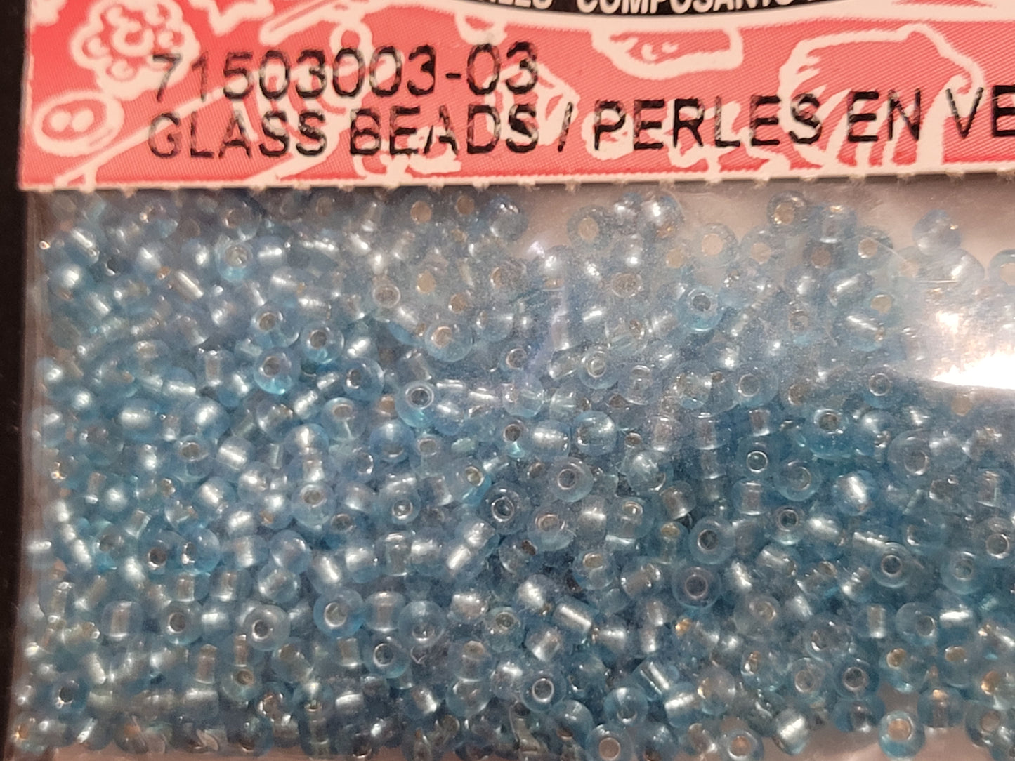 Silver Lined Light Blue Seed beads 10/0 Beads
