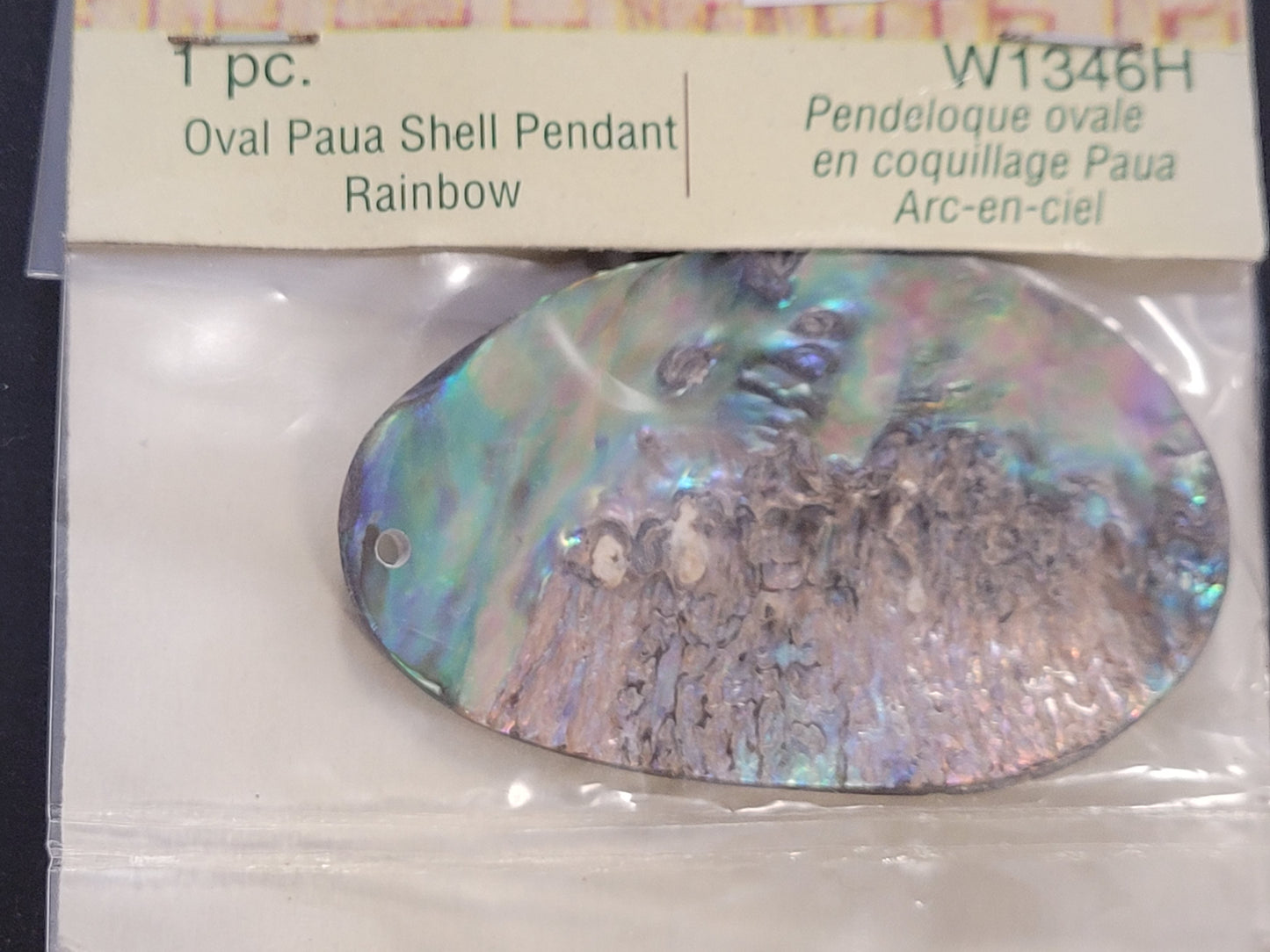 Oval Paua Shell Pendant Rainbow