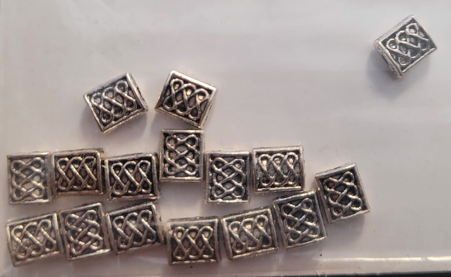 Cousin 25788-23 Precious Accents Silver Plated Metal Beads, 4 by 6-mm, Pillow Bead