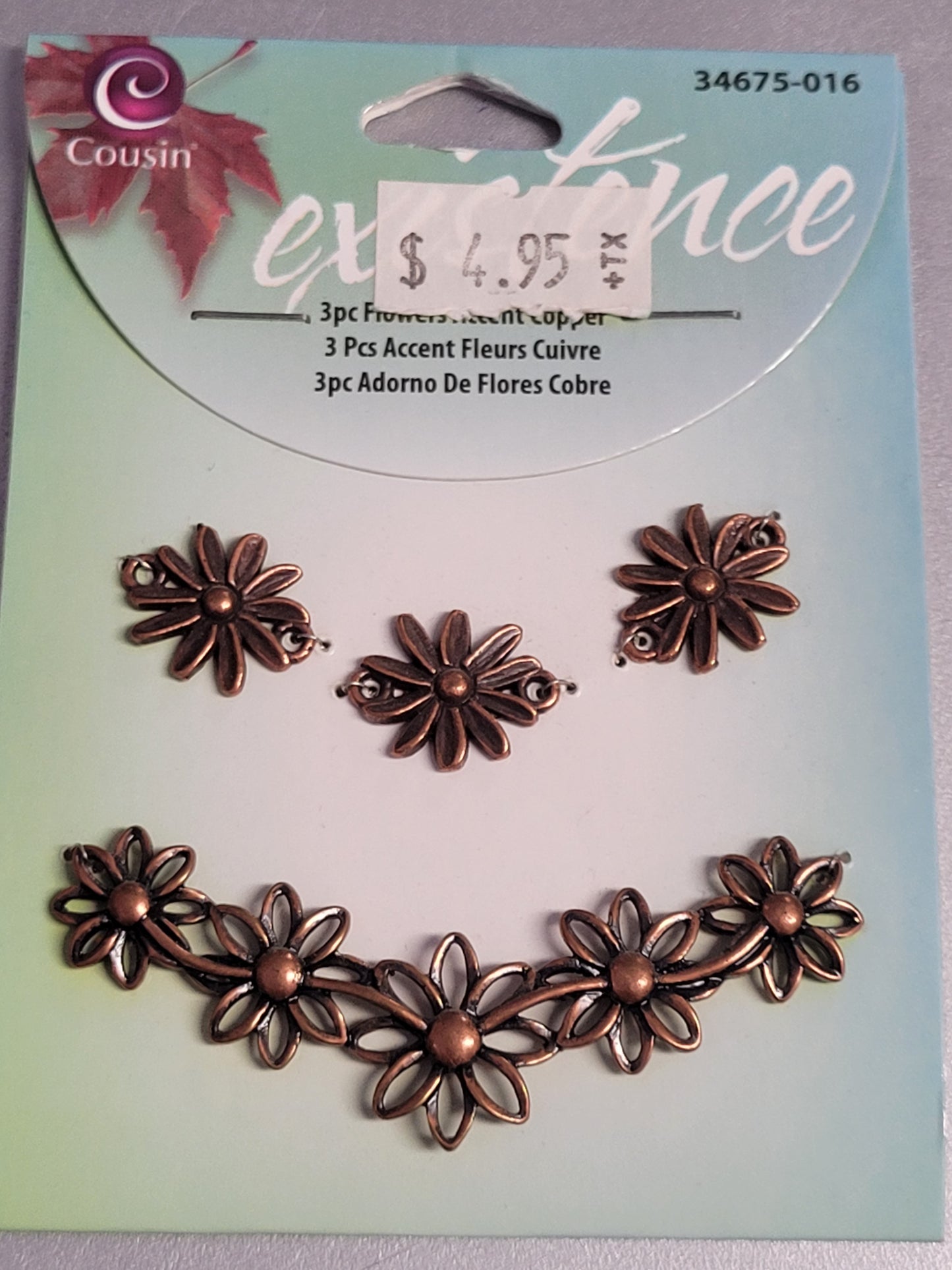 Cousin Jewelry 3pc Flowers Accent Copper