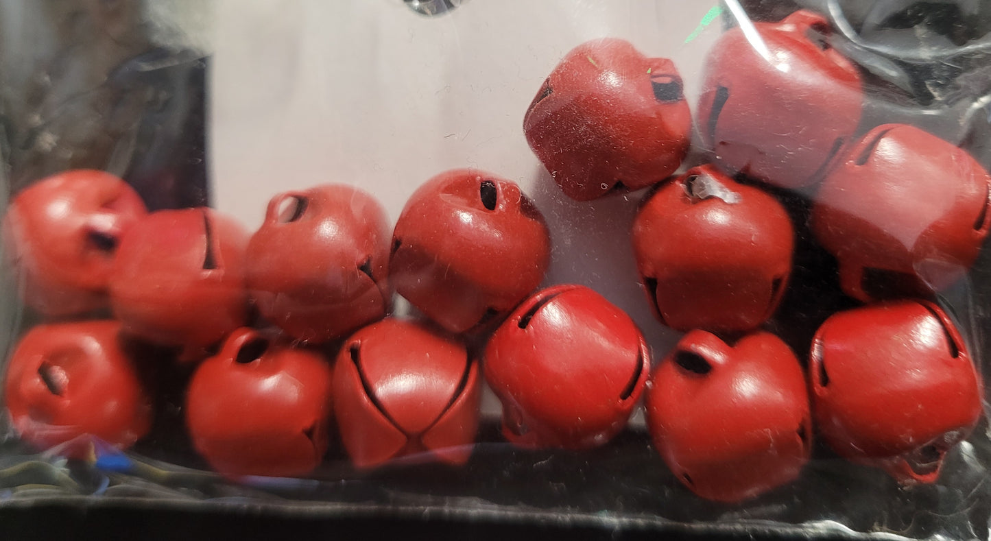Red Round 1/2" Craft Looped Iron Jingle Bells