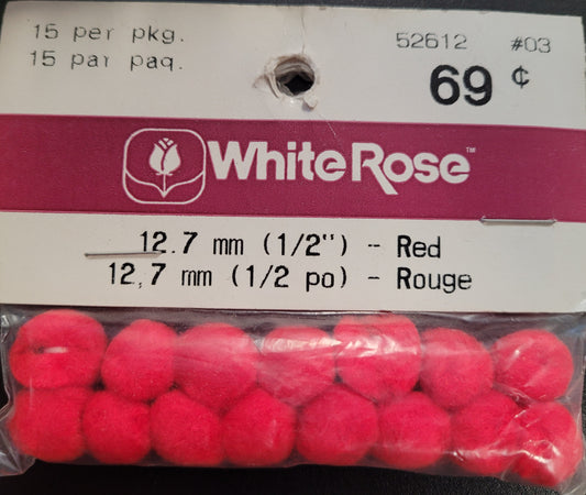 12.7mm Red Pom Poms