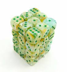 CHX Festive Dice: Green w/ Dark Green 12mm d6 Block (36ct) 27809