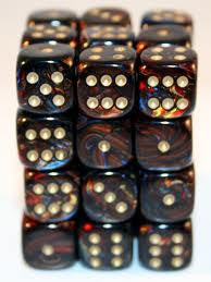 CHX Festive Dice: Blue Blood w/ Gold 12mm d6 Block (36ct) 27819