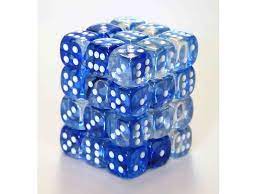CHX Festive Dice: Dark Blue w/ White 12mm d6 Block (36ct) 27866