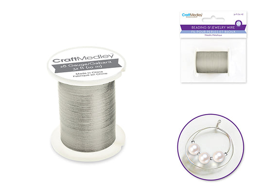 Beading/Jewelry Wire: 28g Metallic Colors 10m Spool - Silver