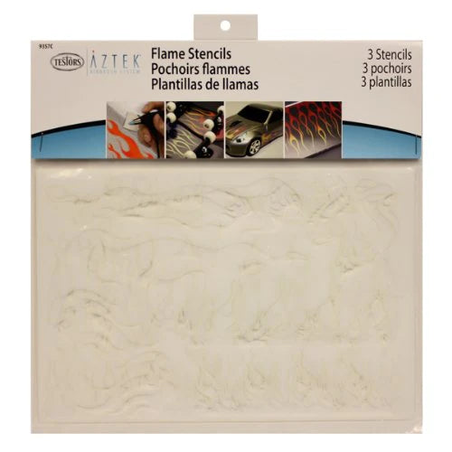 Testors 9357C Aztek 3-Pack Flame Stencils