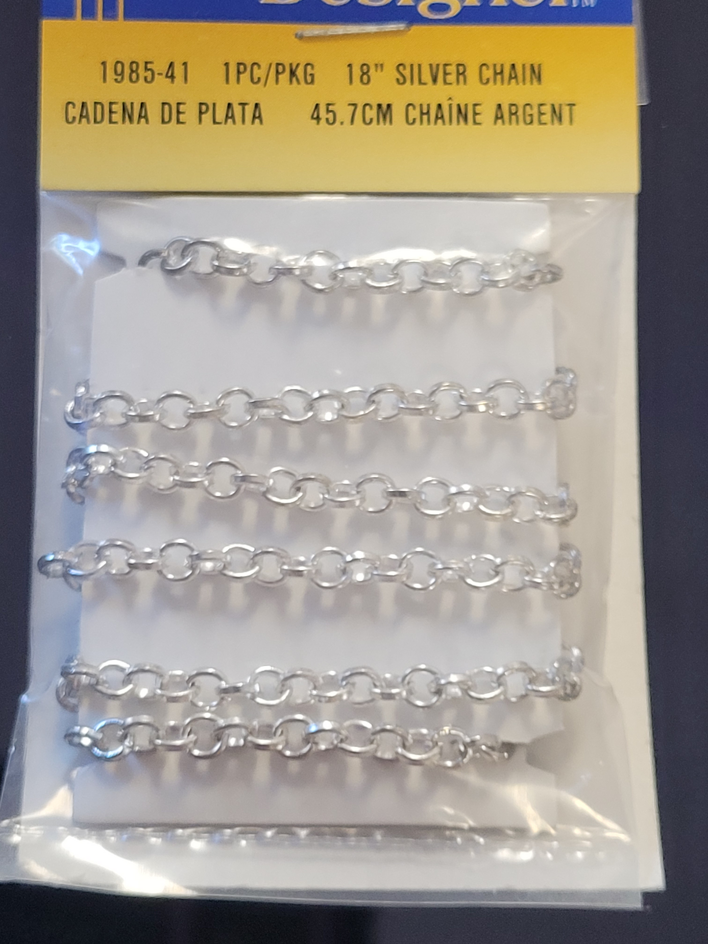 Darice 18" 1 pc Silver Chain