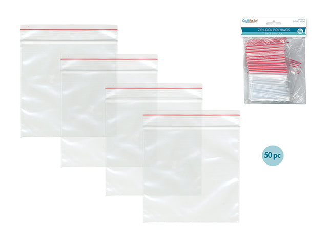 Zipper-Seal Polybags: 3"x4" 50pc