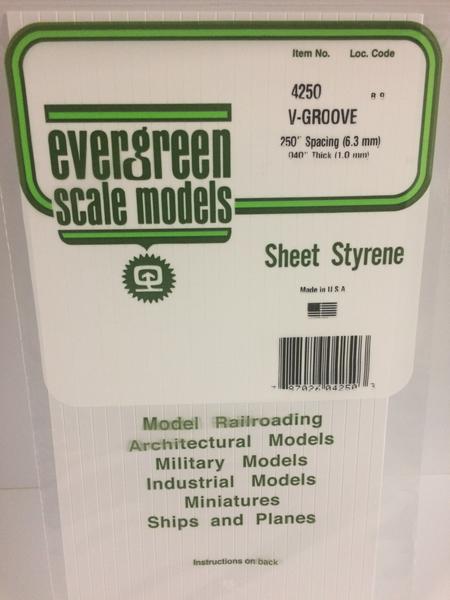 4250 - .250" OPAQUE WHITE POLYSTYRENE V GROOVE SIDING