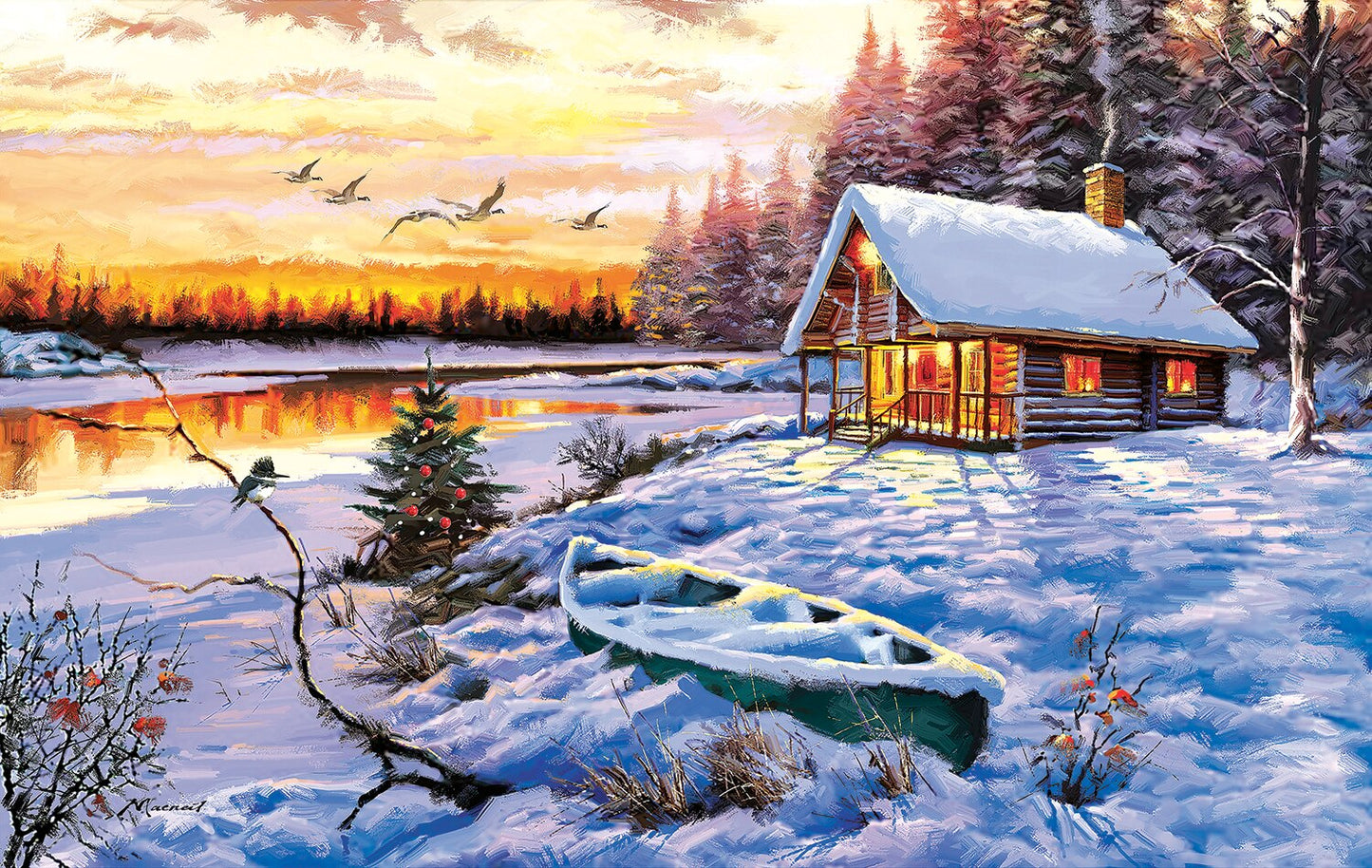 Sunsout 550pc Puzzle - Log Cabin