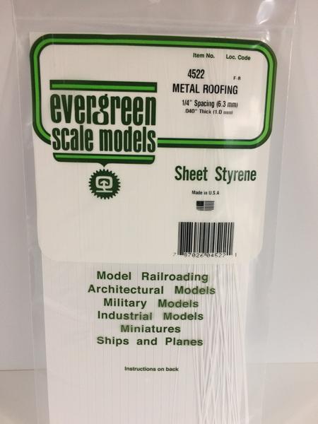 4522 - .040" X .250 OPAQUE WHITE POLYSTYRENE STANDING SEAM ROOFING