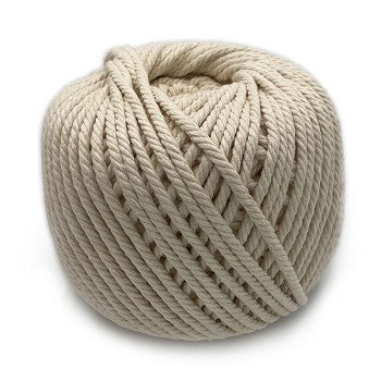Cotton Macrame Cord - Natural 4mm X 100 Metres