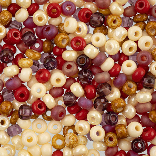 Czech Seed Beads apx 24g 6/0 Vicuna Flash Mix
