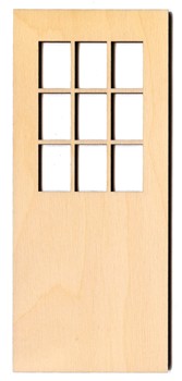 Door With 9 panel Windows - 3" X 7"