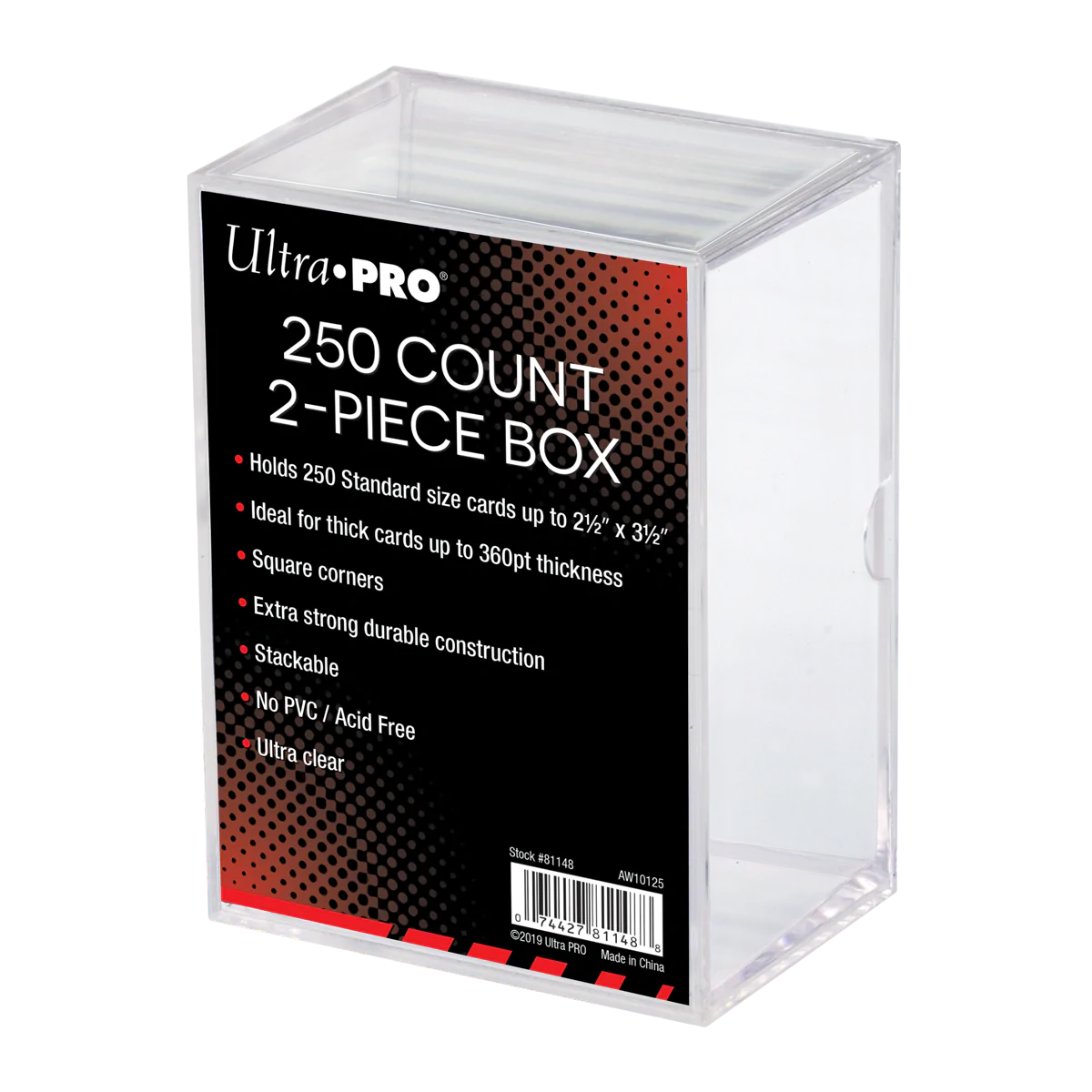 2-Piece Clear 250 Card Storage Box