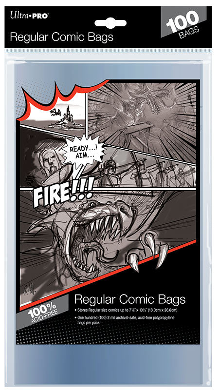 Regular Size 7-1/8" X 10-1/2" Comic Bags