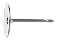 Ear Post - Flat 8mm Nickel Color LF/NF