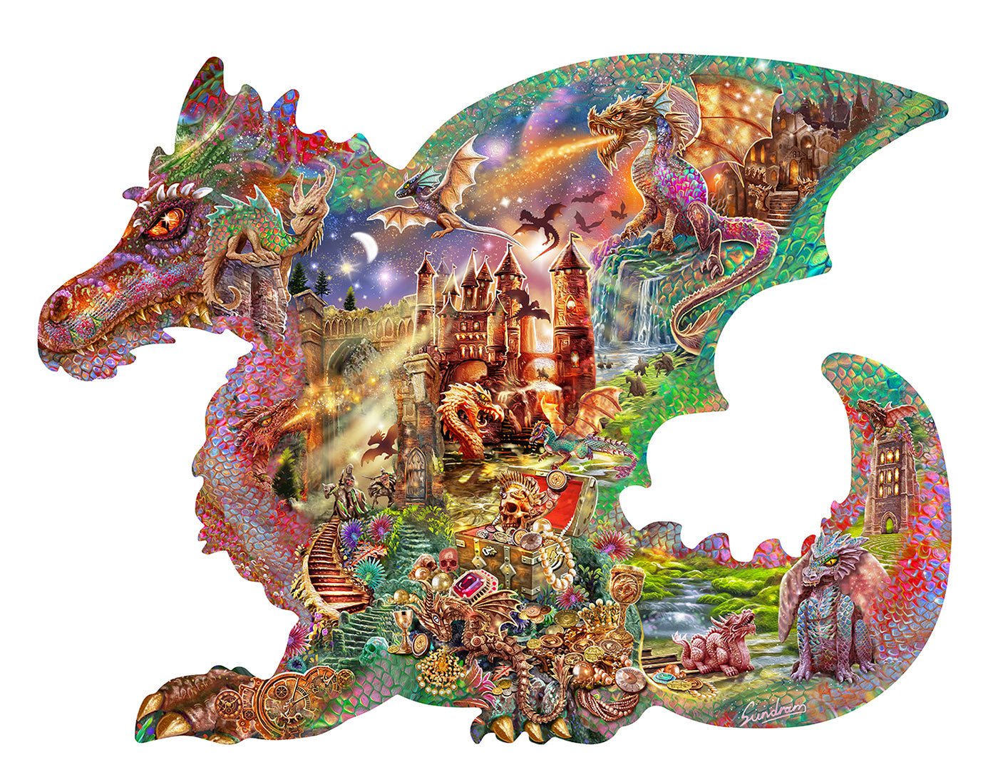 Dragon's Castle Shaped 1000 Piece Puzzle