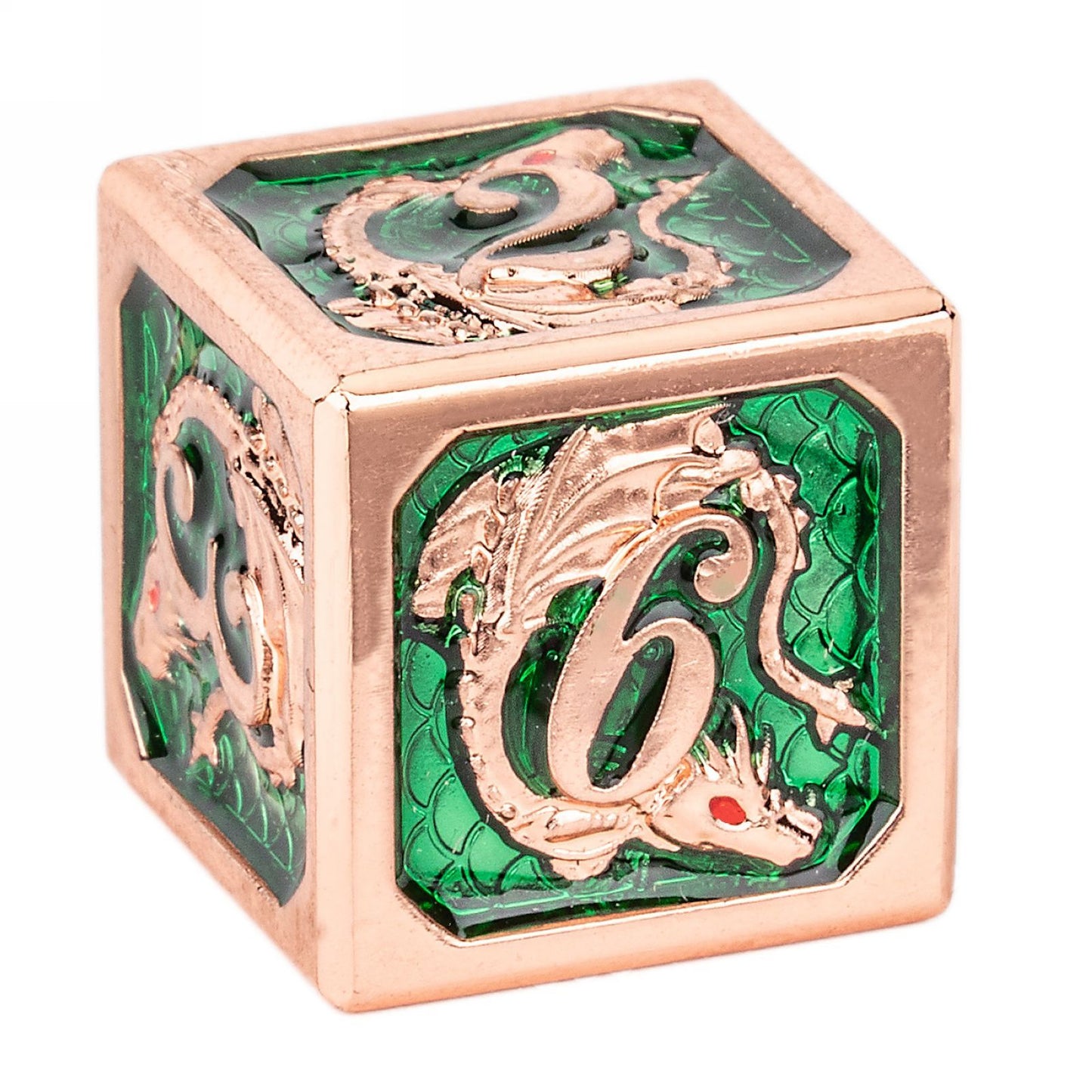 Copper Emerald Metal D&D Dice