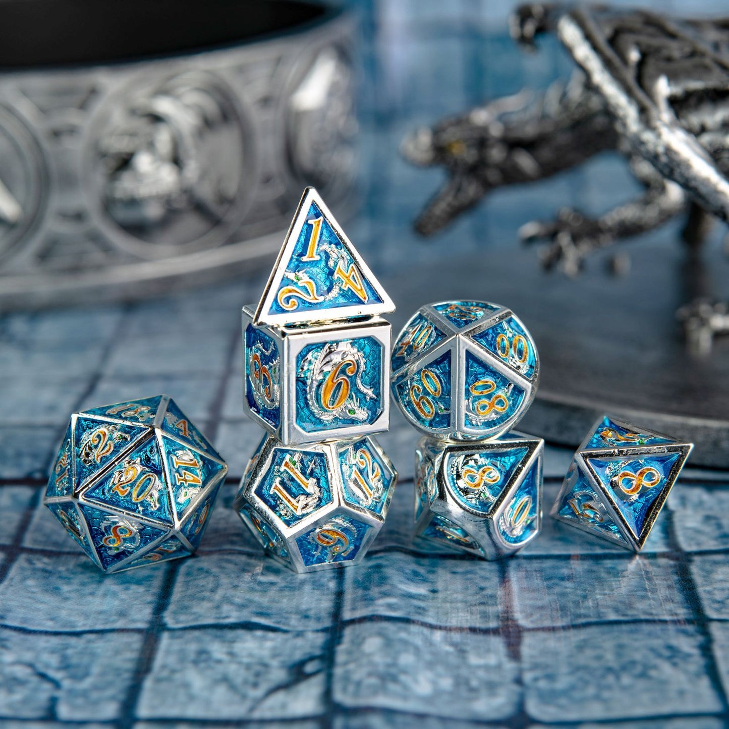 Ice and Fire Dragon in the War Silver Dragon Dice