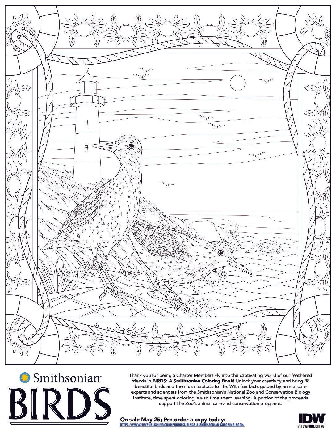 BIRDS SMITHSONIAN COLORING BOOK